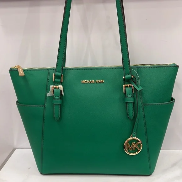 MICHAEL KORS Charlotte Large Leather Top-Zip Tote
Palmetto Green - Picture 1 of 15